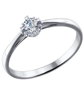 Помолвочное кольцо из белого золота с бриллиантами 1011462