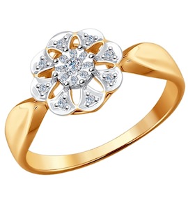 Кольцо из комбинированного золота с бриллиантами 1011488
