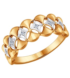 Кольцо из золота с бриллиантами 1011535