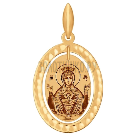 Иконка из золота с алмазной гранью и лазерной обработкой 102116