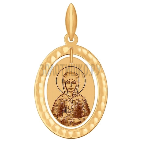 Иконка из золота с алмазной гранью и лазерной обработкой 102155