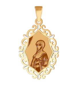 Иконка из золота с алмазной гранью и лазерной обработкой 102370