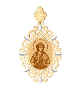 Иконка из золота с алмазной гранью и лазерной обработкой 102457