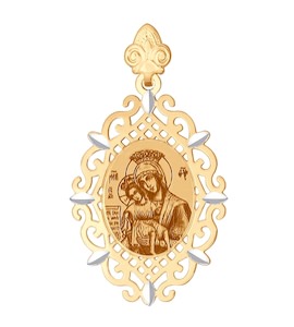 Иконка из золота с алмазной гранью и лазерной обработкой 102461