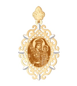Иконка из золота с алмазной гранью и лазерной обработкой 102465