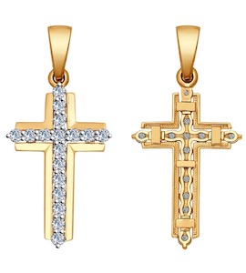 Крест из золота с бриллиантами 1030493
