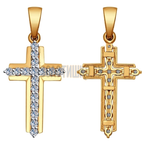 Крест из золота с бриллиантами 1030493