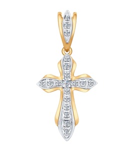 Крест из золота с бриллиантами 1030501