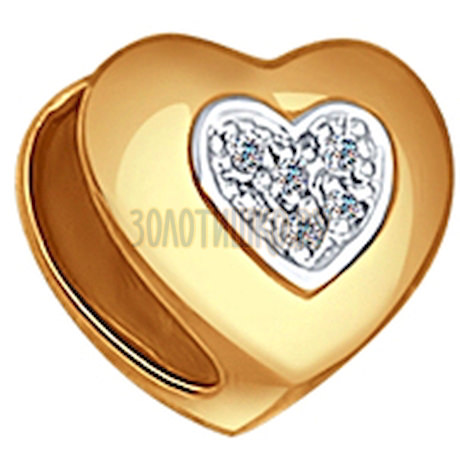 Подвеска шарм из золота с бриллиантами 1030504