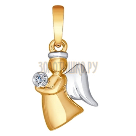 Подвеска «Ангел» из золота с бриллиантом 1030530