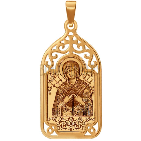 «Семистрельная икона Божьей Матери»  из золота 103608