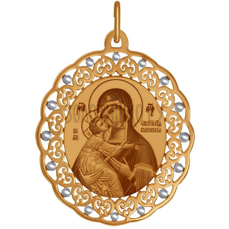 Золотая иконка «Владимирская Божья Матерь» 103664