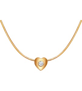 Кулон «Сердце» с бриллиантом 1070024