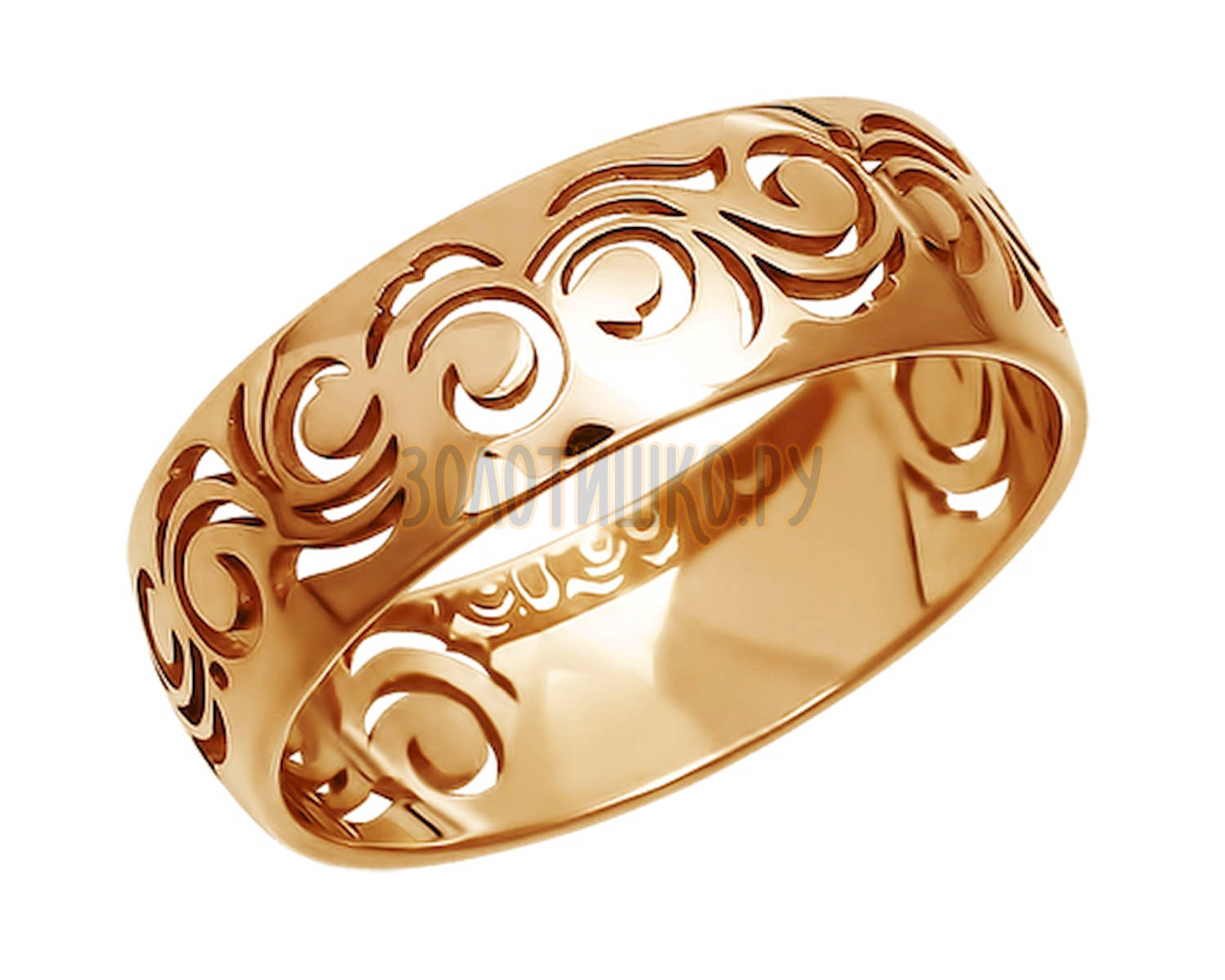 Ажурное золотое кольцо в 585