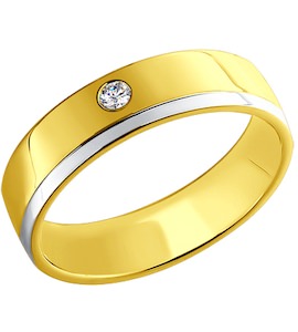 Обручальное кольцо из желтого золота и белого 1110057
