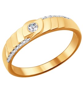 Обручальное кольцо из золота с бриллиантами 1110094
