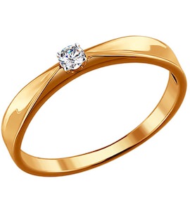 Помолвочное кольцо из золота с бриллиантом 1110100