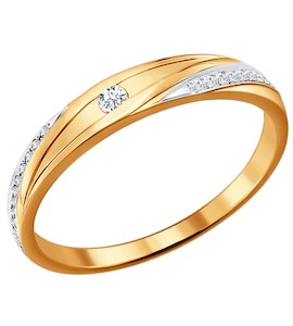 Обручальное кольцо из золота с бриллиантами 1110110