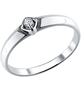 Помолвочное кольцо из белого золота с бриллиантом 1110136