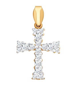 Крест из золота с бриллиантами 1120039