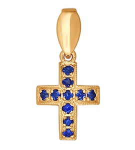 Крест из золота с сапфирами 2120012