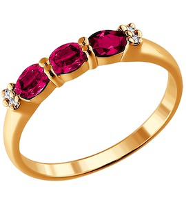 Кольцо из золота с бриллиантами и рубинами 4010115