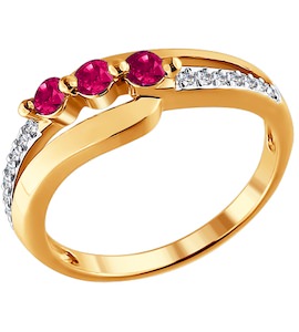Кольцо из золота с бриллиантами и рубинами 4010201
