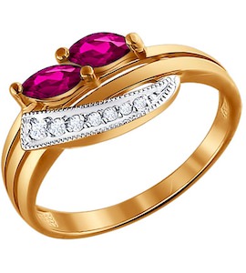 Кольцо из золота с бриллиантами и рубинами 4010446