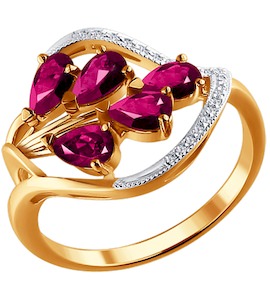 Кольцо из золота с бриллиантами и рубинами 4010521
