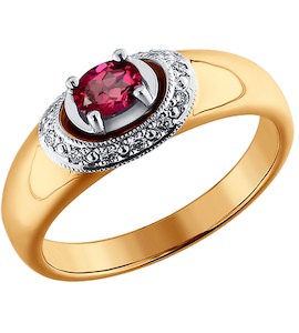 Кольцо из золота с бриллиантами и рубином 4010568