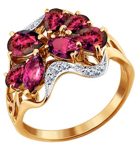 Кольцо из золота с бриллиантами и рубинами 4010590