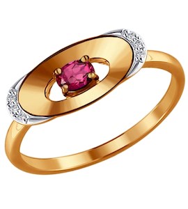Кольцо из золота с бриллиантами и рубином 4010606
