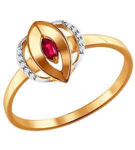 Кольцо из золота с бриллиантами и рубином 4010608