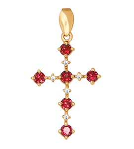 Декоративный крест c бриллиантами и рубинами 4120008