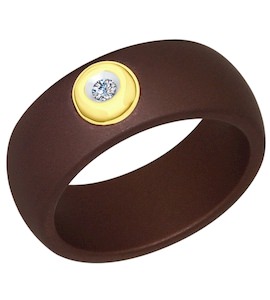 Кольцо из золота с бриллиантами и керамическими вставками 6015038