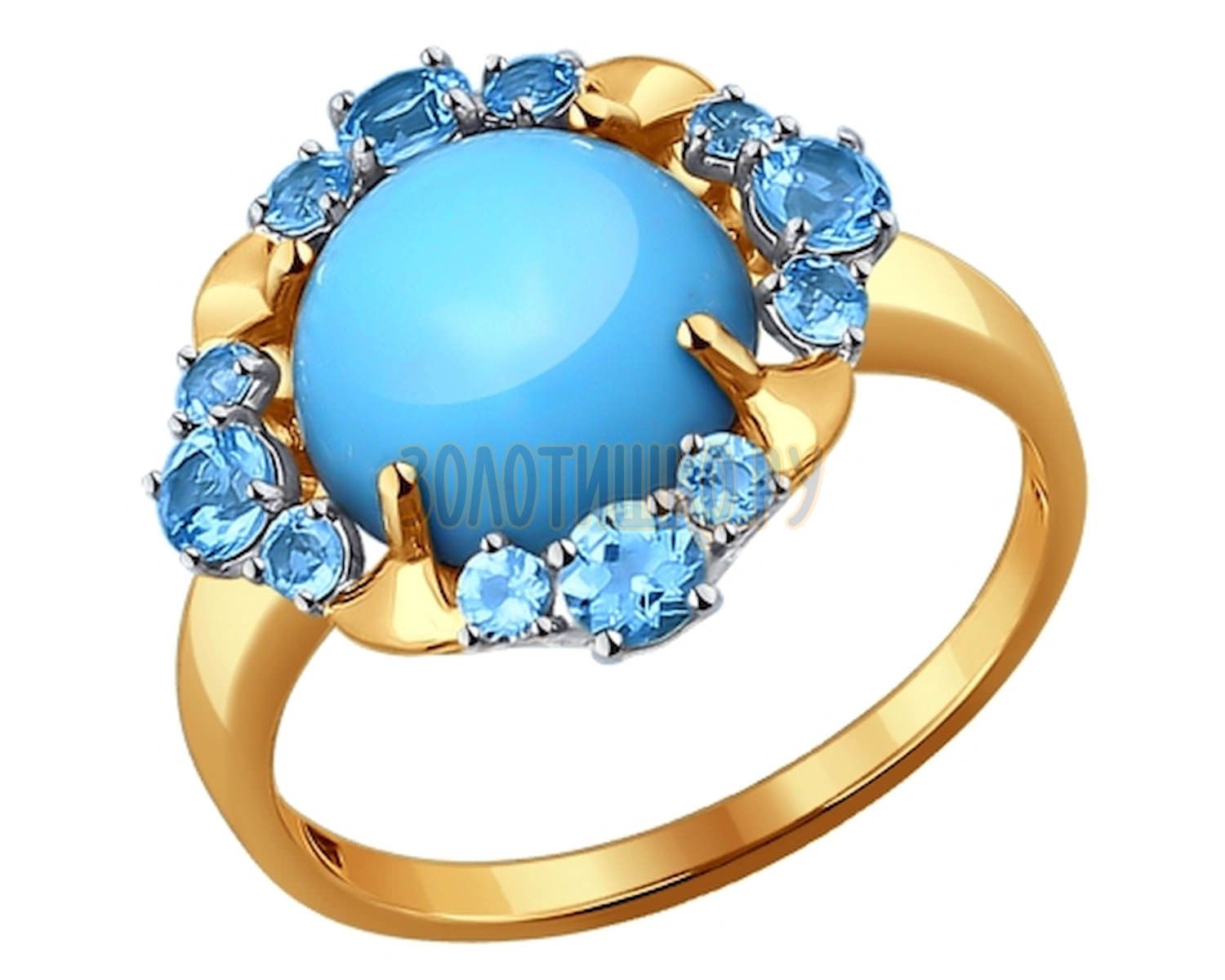 SOKOLOV кольцо из золота с бирюзой (синт.) 715734