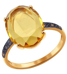 Кольцо из золота с миксом камней 714158