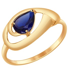 Кольцо из золота с корундом сапфировым (синт.) 714639