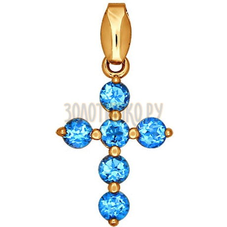 Крест из золота с топазами 730600