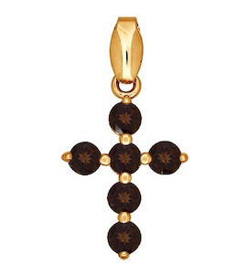 Декоративный крест с раух-топазами 730605