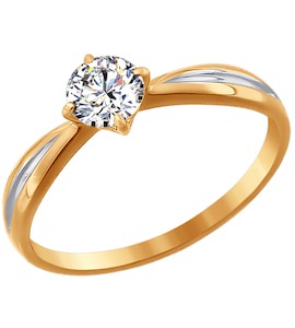 Помолвочное кольцо из золота со Swarovski Zirconia 81010177