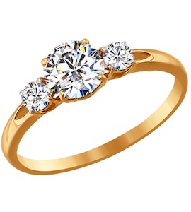 Помолвочное кольцо из золота со Swarovski Zirconia 81010186