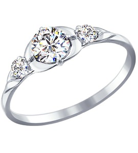Помолвочное кольцо из белого золота со Swarovski Zirconia 81010189