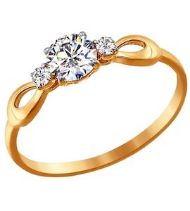 Помолвочное кольцо из золота со Swarovski Zirconia 81010197
