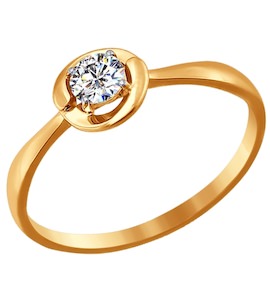 Помолвочное кольцо из золота со Swarovski Zirconia 81010199