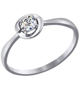 Помолвочное кольцо из белого золота со Swarovski Zirconia 81010200