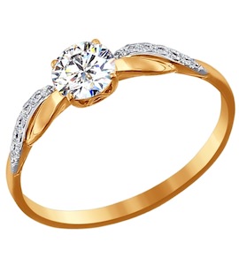 Помолвочное кольцо из золота со Swarovski Zirconia 81010201