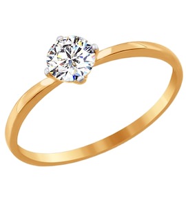 Помолвочное кольцо из золота со Swarovski Zirconia 81010206