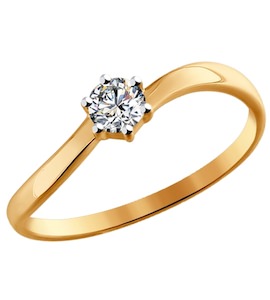 Помолвочное кольцо из золота со Swarovski Zirconia 81010212