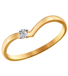 Помолвочное кольцо из золота со Swarovski Zirconia 81010213